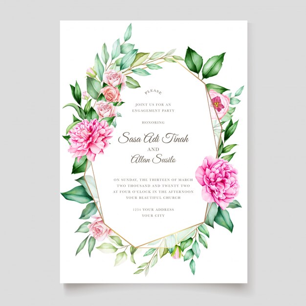 elegant wedding invitation designg with beautiful floral