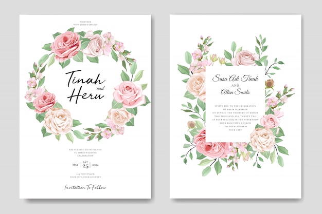 elegant wedding invitation designg with beautiful floral