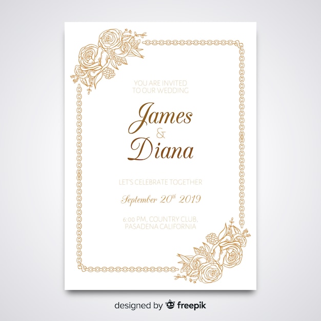 Elegant wedding invitation template