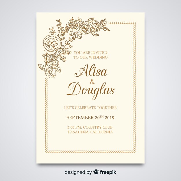 Elegant wedding invitation template