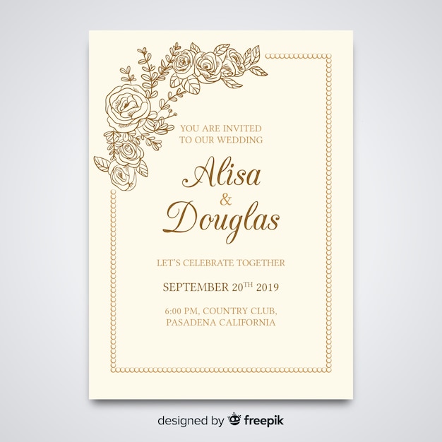 Elegant wedding invitation template