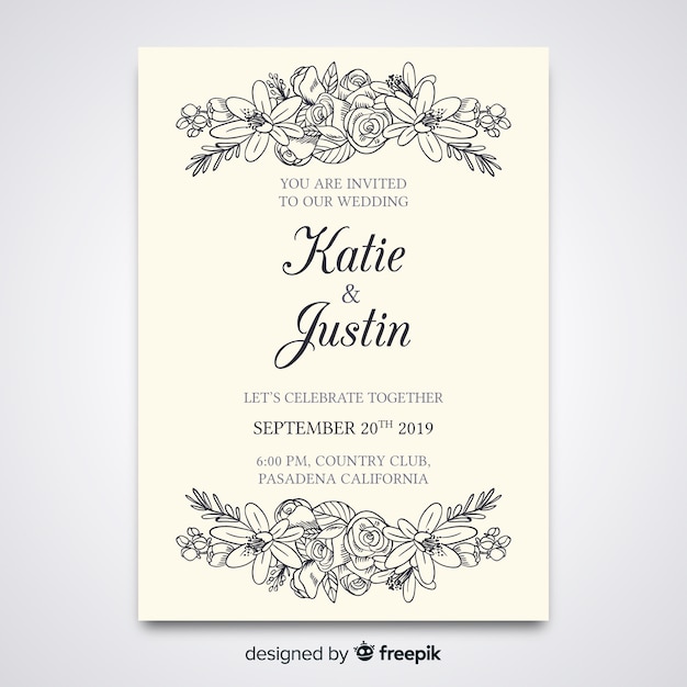 Elegant wedding invitation template