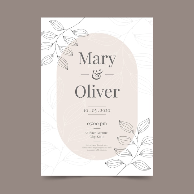 Elegant wedding invitation template