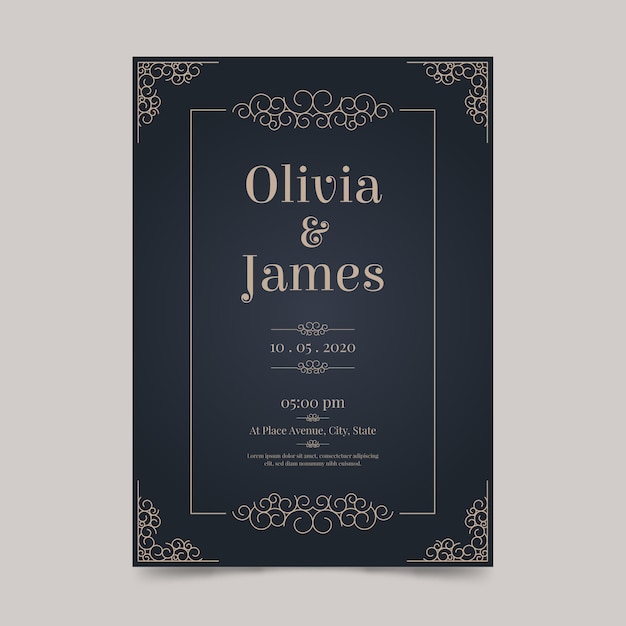 Elegant wedding invitation template