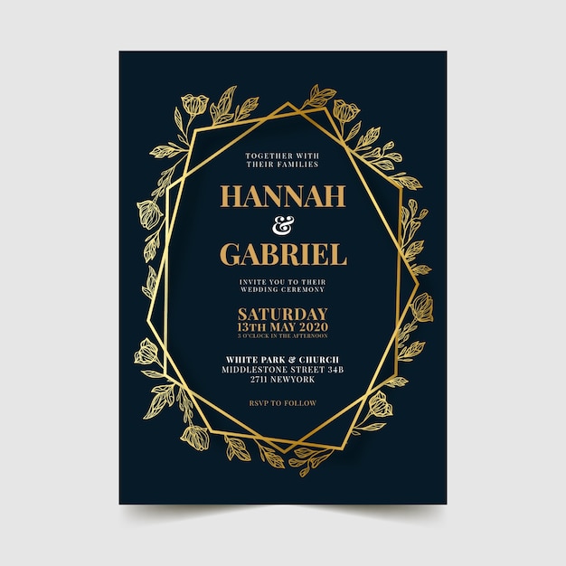 Elegant wedding invitation template