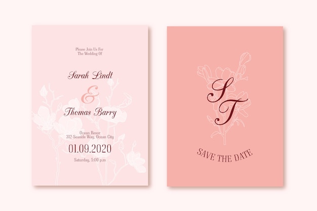 Elegant wedding invitation template