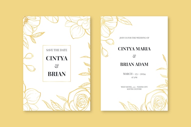 Elegant wedding invitation template