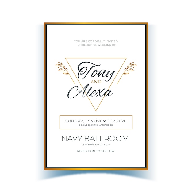 Elegant wedding invitation template