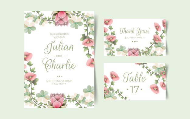 Elegant wedding invitation template