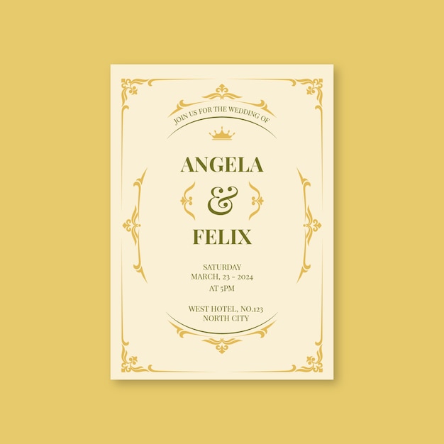 Free Vector elegant wedding invitation template