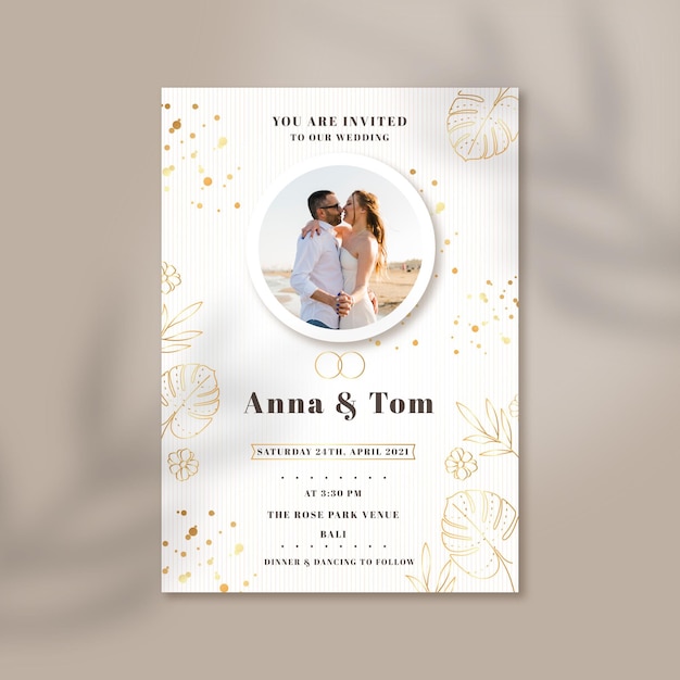 Free Vector elegant wedding invitation template