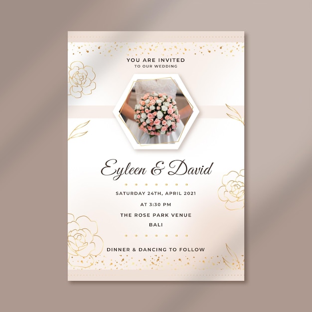 Elegant wedding invitation template