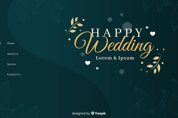 Elegant wedding landing page template