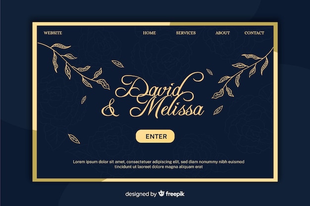 Elegant wedding landing page template