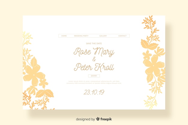 Elegant wedding landing page template