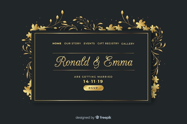 Elegant wedding landing page template