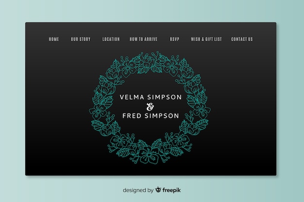 Free vector elegant wedding landing page template