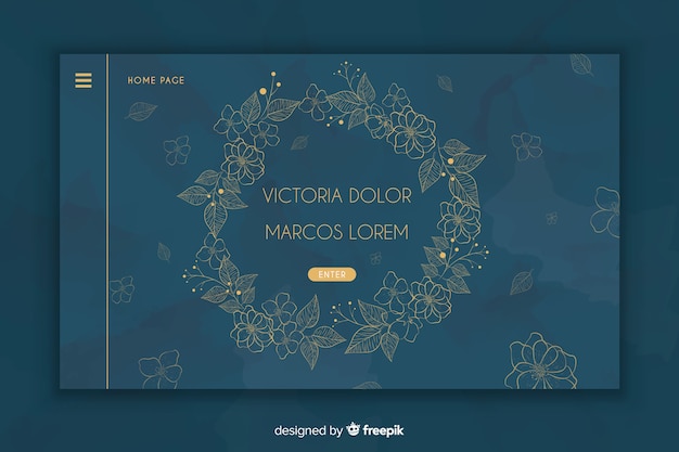 Free Vector elegant wedding landing page