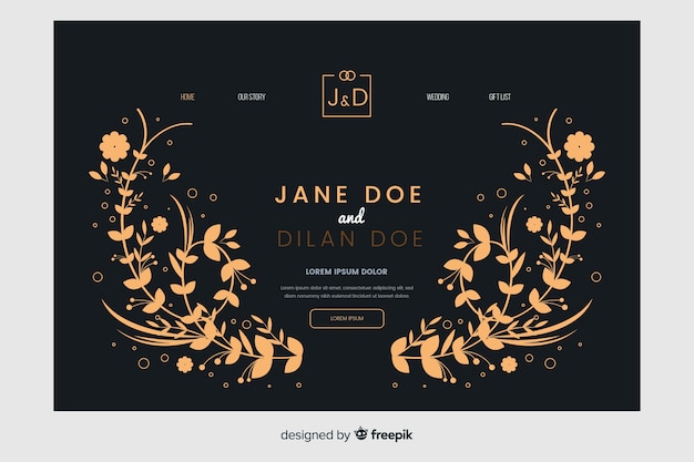 Elegant wedding landing page