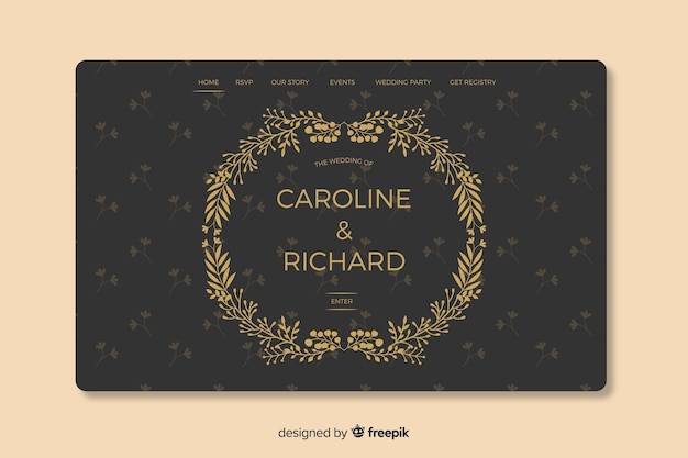 Elegant wedding landing page