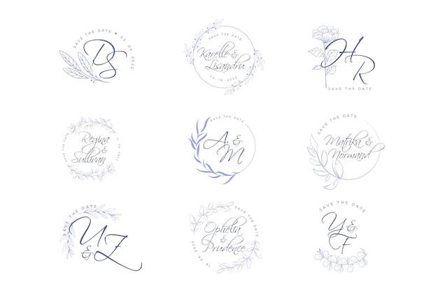 Elegant wedding logos