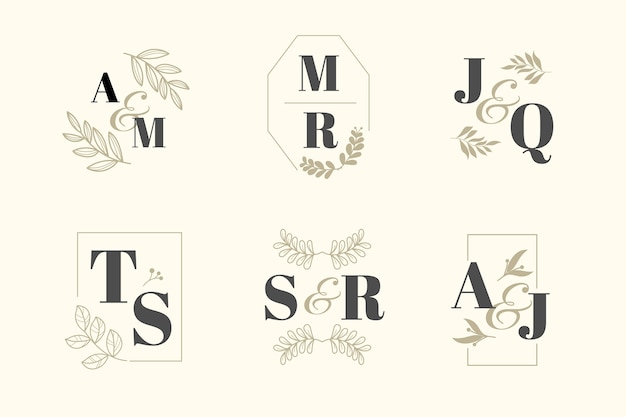 Elegant wedding monogram collection theme