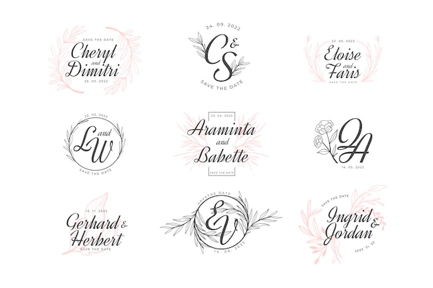 Elegant wedding monogram collection