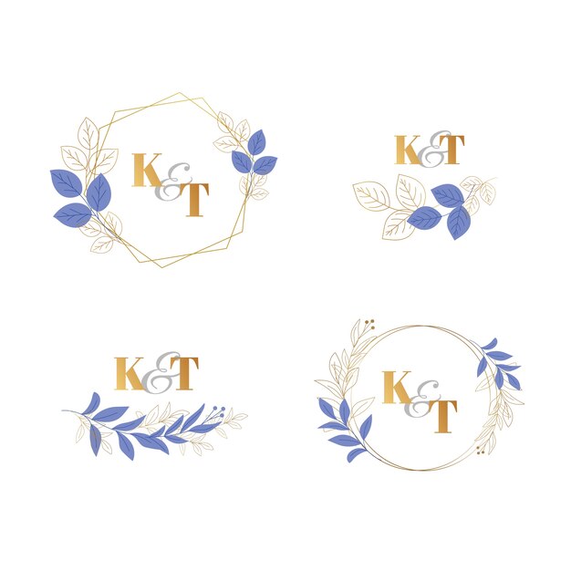 Free Vector elegant wedding monograms