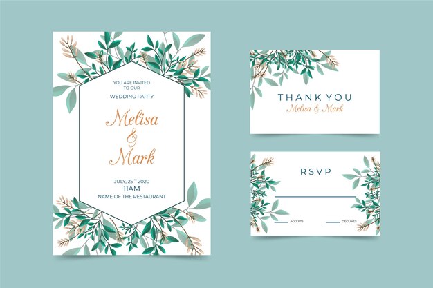 Elegant wedding stationery template