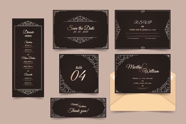 Elegant wedding template collection