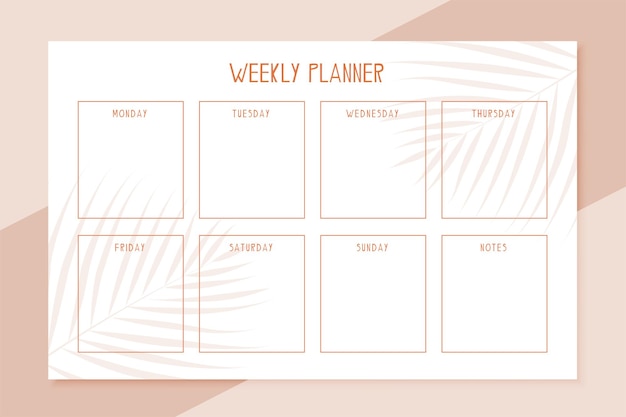 Elegant weekly schedule plannet template