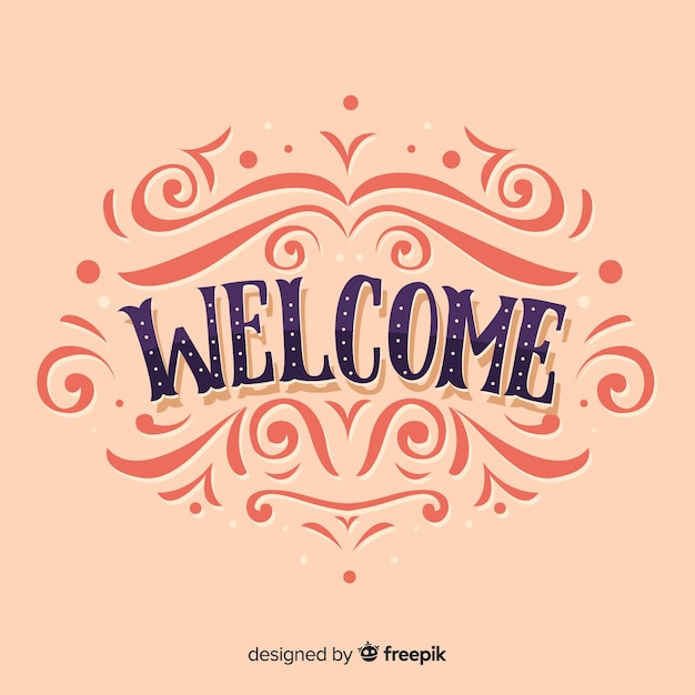 Elegant welcome lettering design