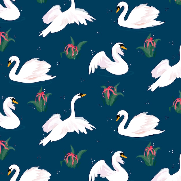 Elegant white swan pattern