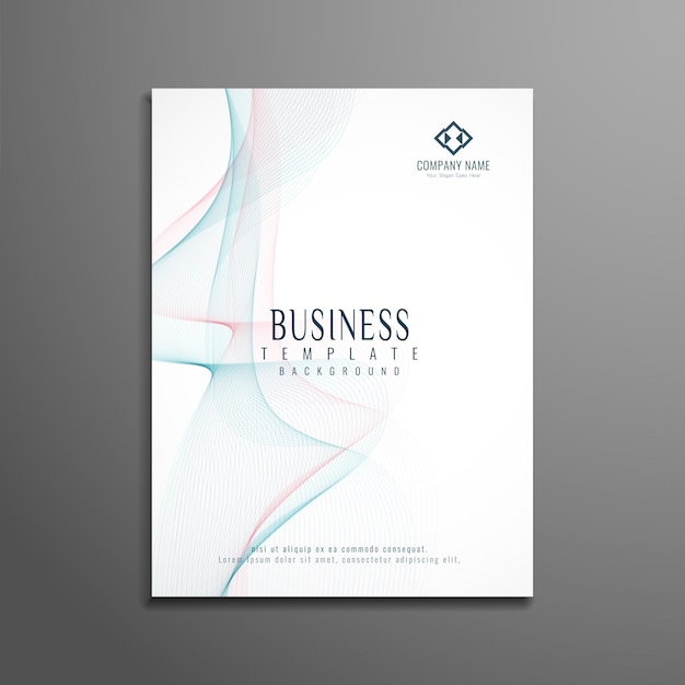 Elegant white wavy business brochure template