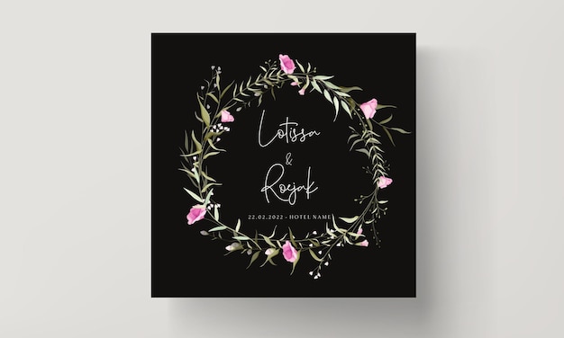 Free Vector elegant wildflower wedding invitation card template