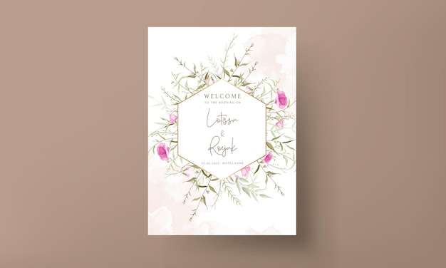 elegant wildflower wedding invitation card template