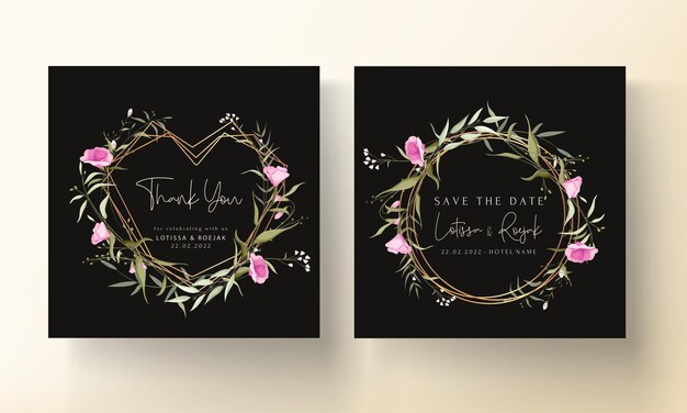 elegant wildflower wedding invitation card template