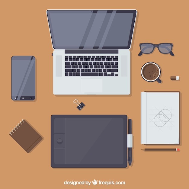 Elegant workspace with devices