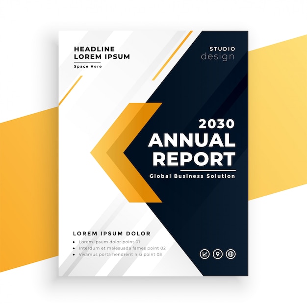 Free Vector elegant yellow business annual report template