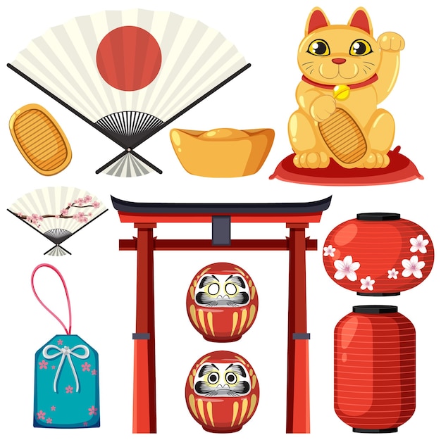 Free Vector element and symbol of japanese culture