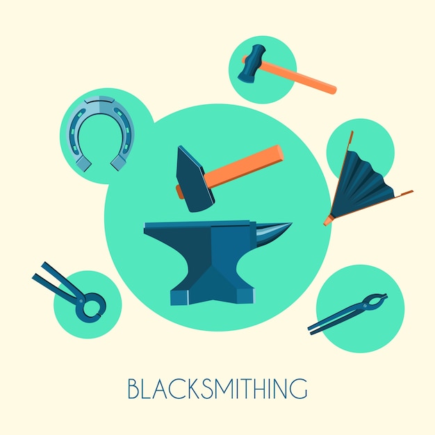 Free Vector elements about blacksmithing