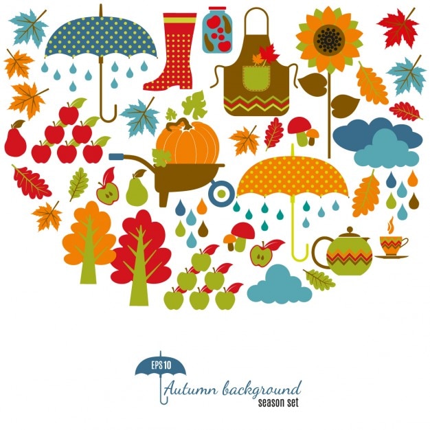 Free vector elements of autumn, background