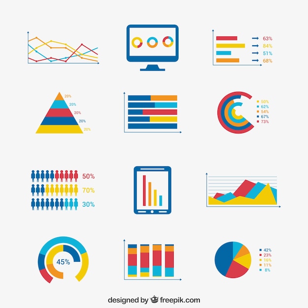 Free Vector elements of business infographic