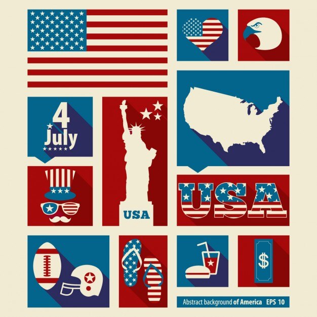 Elements collage of american independence day