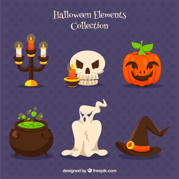 Free Vector elements collection of the halloween party