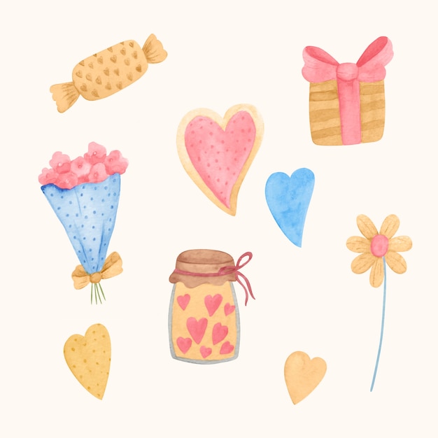 Free Vector elements collection for valentine's day celebration