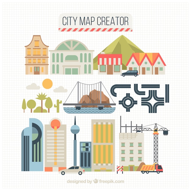 Free Vector elements to create cities