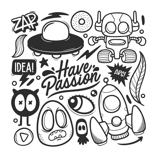 Free vector elements hand drawn doodle vector