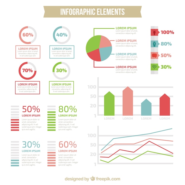 Elements for infography set