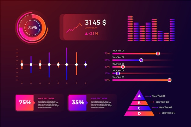 Free Vector elements pack for dashboard